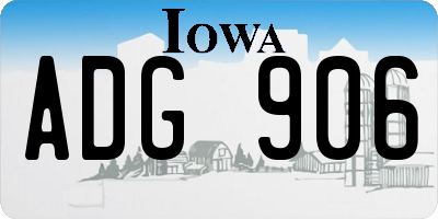 IA license plate ADG906
