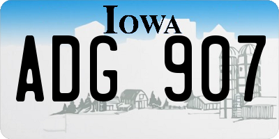 IA license plate ADG907