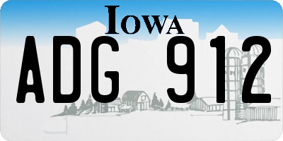 IA license plate ADG912