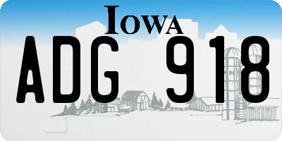 IA license plate ADG918