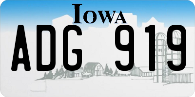 IA license plate ADG919