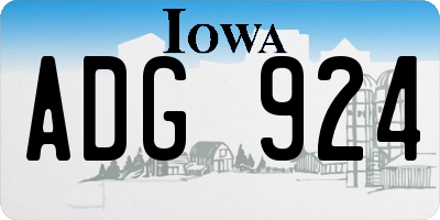 IA license plate ADG924