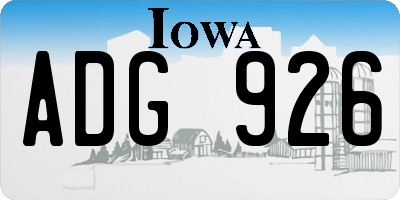 IA license plate ADG926