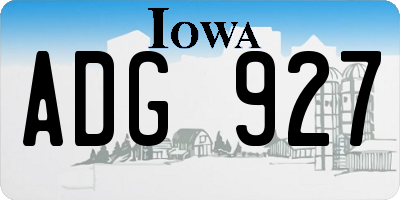 IA license plate ADG927