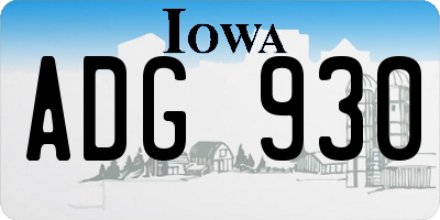 IA license plate ADG930