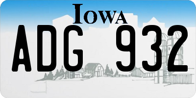 IA license plate ADG932