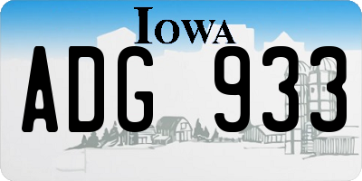IA license plate ADG933
