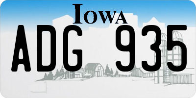IA license plate ADG935