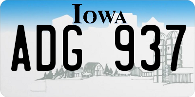 IA license plate ADG937