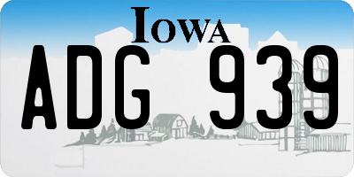 IA license plate ADG939