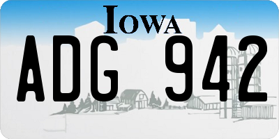 IA license plate ADG942
