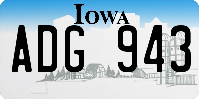 IA license plate ADG943