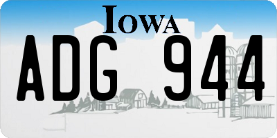 IA license plate ADG944