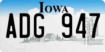 IA license plate ADG947