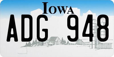 IA license plate ADG948