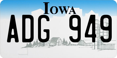 IA license plate ADG949