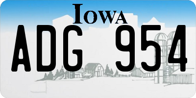IA license plate ADG954