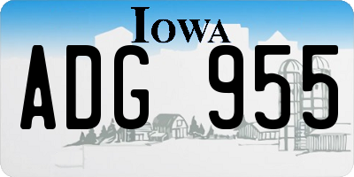 IA license plate ADG955