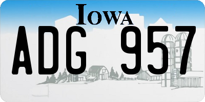 IA license plate ADG957