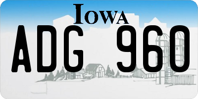 IA license plate ADG960