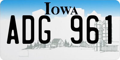 IA license plate ADG961