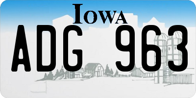 IA license plate ADG963