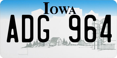 IA license plate ADG964