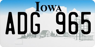 IA license plate ADG965