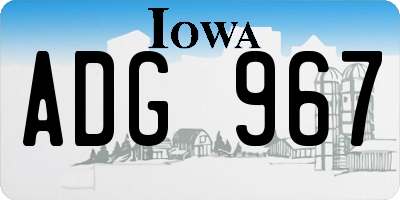 IA license plate ADG967