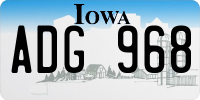 IA license plate ADG968