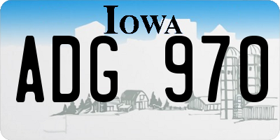 IA license plate ADG970