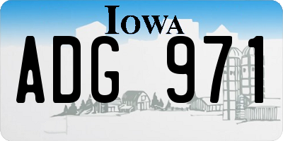 IA license plate ADG971