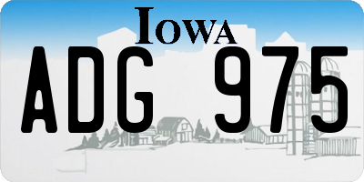 IA license plate ADG975