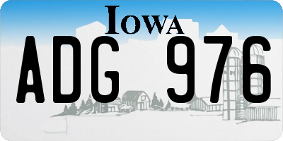 IA license plate ADG976