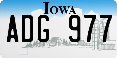 IA license plate ADG977