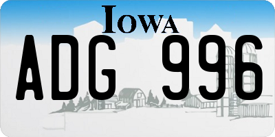 IA license plate ADG996