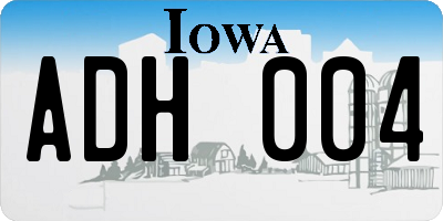 IA license plate ADH004