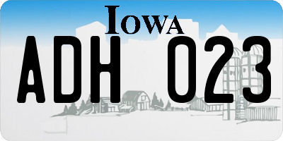 IA license plate ADH023