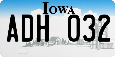 IA license plate ADH032