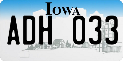 IA license plate ADH033