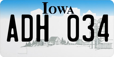 IA license plate ADH034