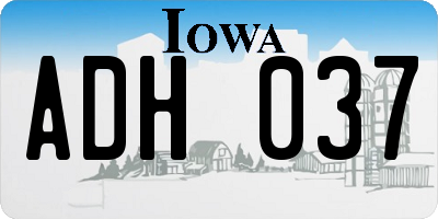 IA license plate ADH037