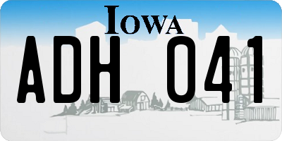 IA license plate ADH041