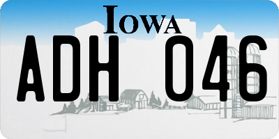 IA license plate ADH046