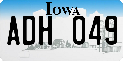IA license plate ADH049