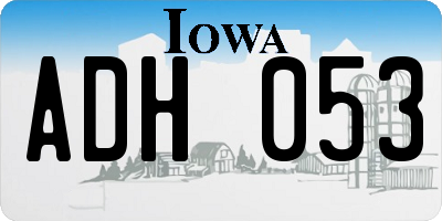 IA license plate ADH053