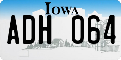 IA license plate ADH064