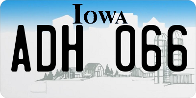 IA license plate ADH066