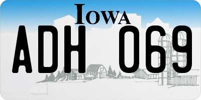 IA license plate ADH069