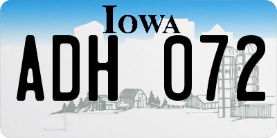 IA license plate ADH072